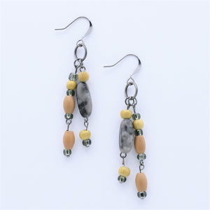 artisan hand crafted drop earrings embellished with crystals and beads