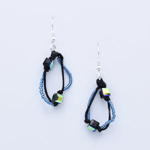 artisan hand crafted drop earrings embellished with crystals and beads