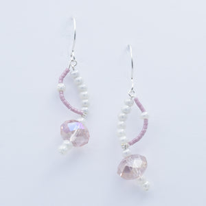 artisan hand crafted drop earrings embellished with crystals and beads